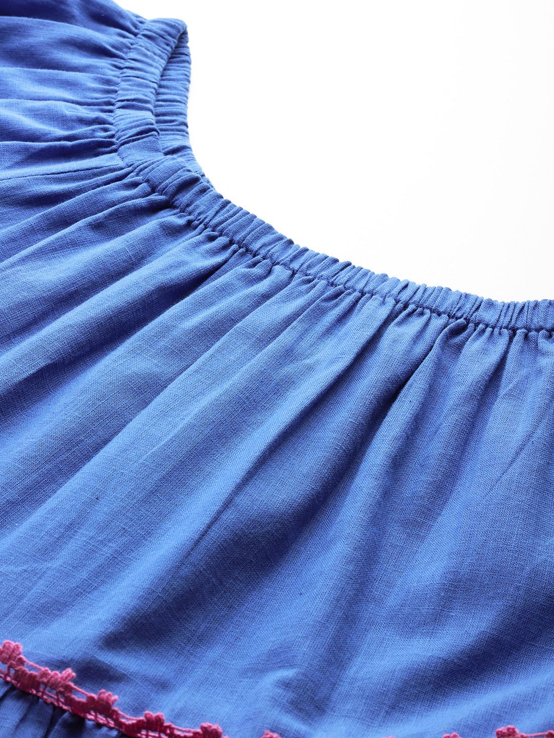 DressBerry Pure Cotton Off-Shoulder Bell Sleeves Tiered Bardot Dress