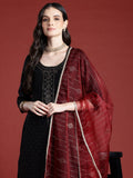 Anouk Mukaish Detailed Kurta with Trousers & Dupatta