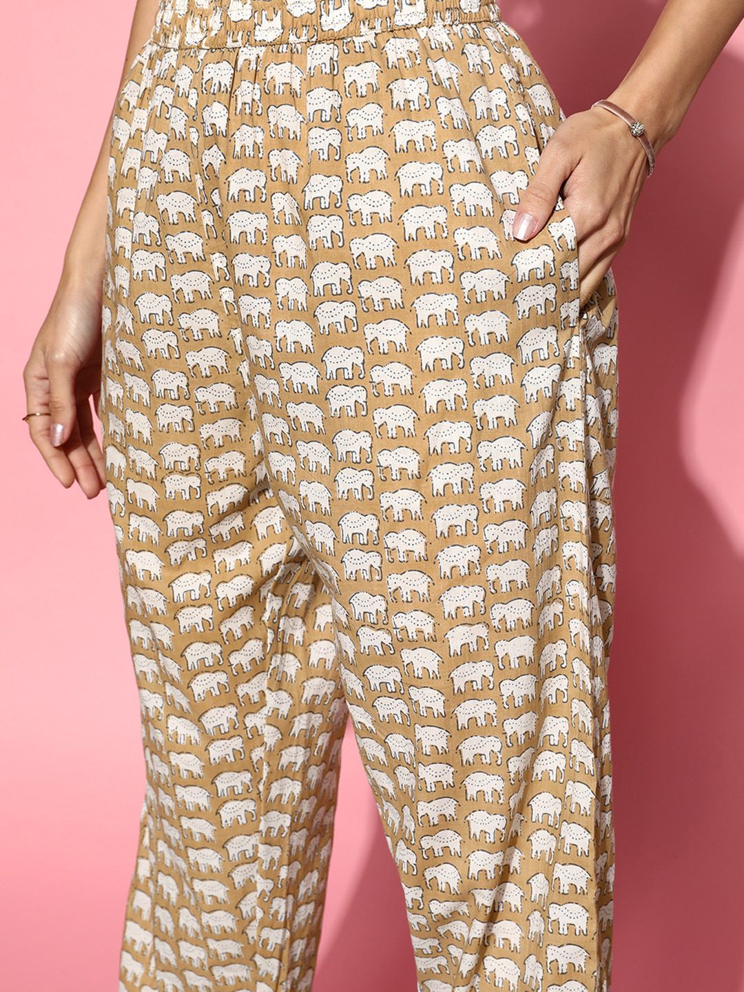 SANSKRUTIHOMES Printed Pure Cotton Tunic With Trousers