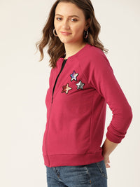 DressBerry Women Pink Solid Sweatshirt