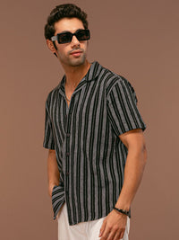 Powerlook Men Opaque Striped Casual Shirt