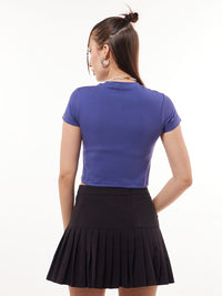 Bewakoof Disney Merchandise Cat Women's Skipper Graphic Printed Slim Fit Short Top