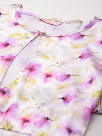 DressBerry Floral Print Satin Finish Cut-Out A-Line Mini Dress