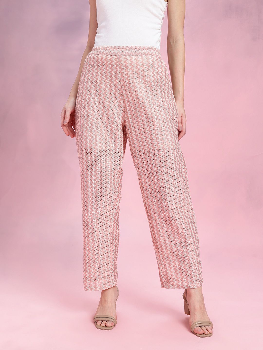 DressBerry Women Chevron Design Trousers