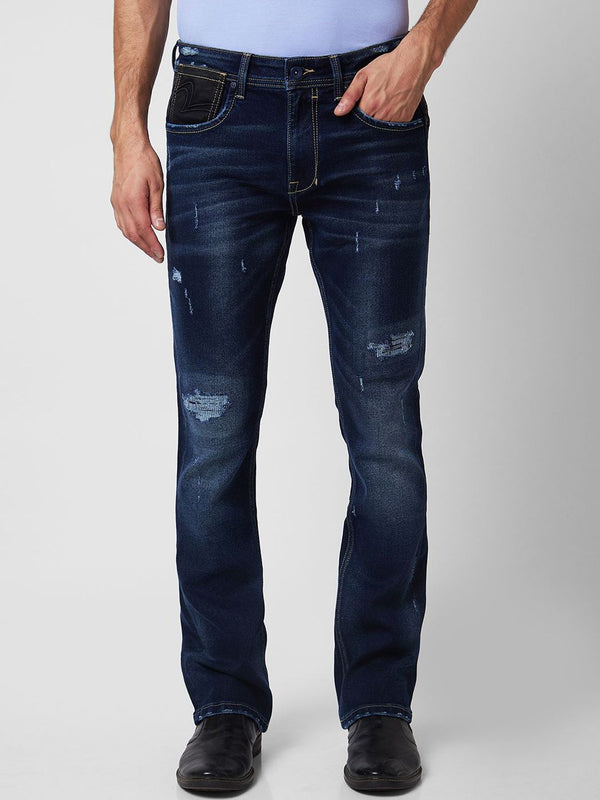 SPYKAR Men Bootcut Mildly Distressed Heavy Fade Jeans