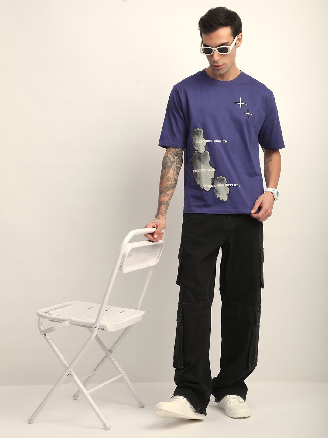 Difference of Opinion Men Short Sleeve Oversized Crew Neck Printed Tshirt