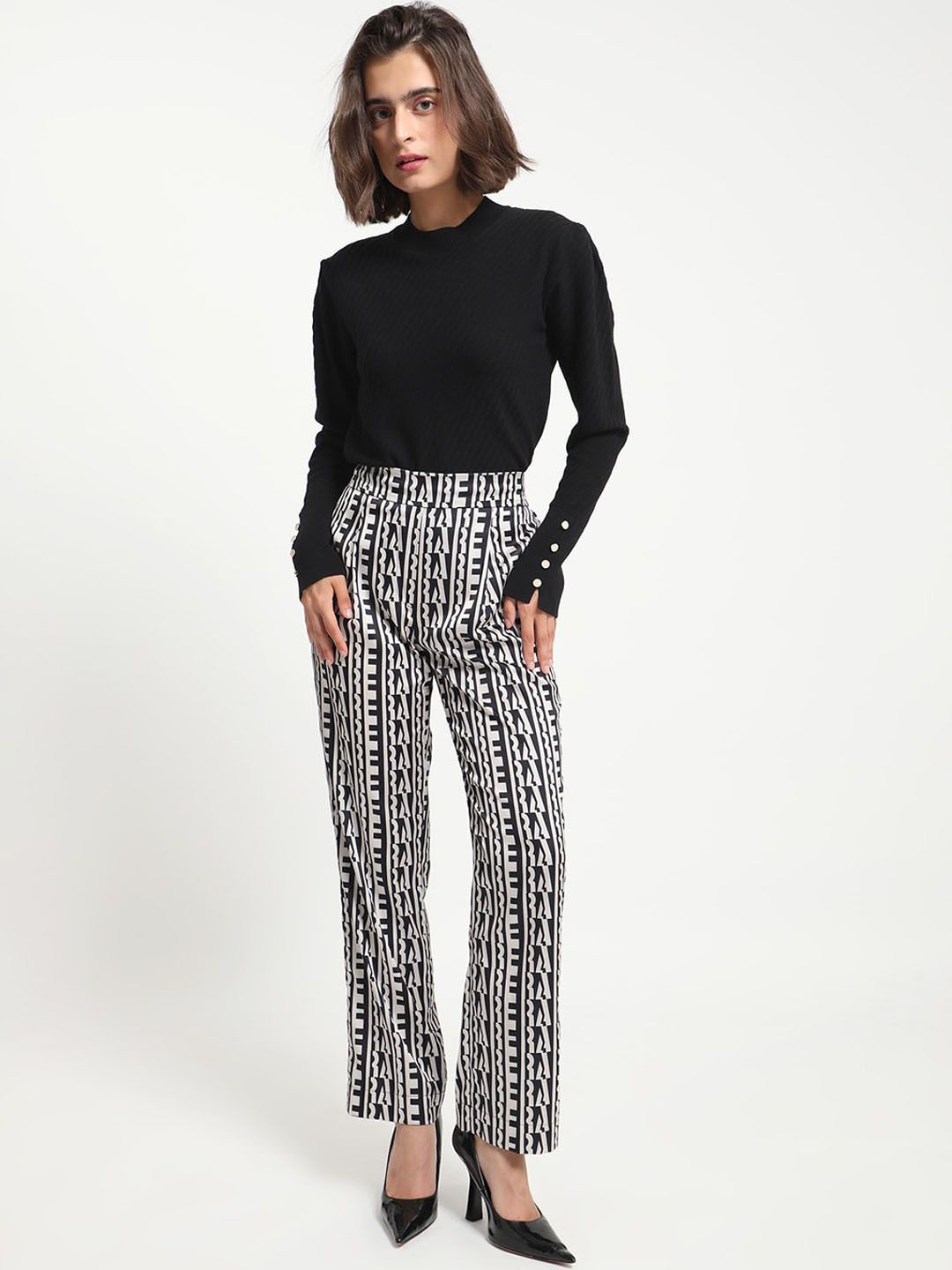 RAREISM Women Geometric Printed Trousers