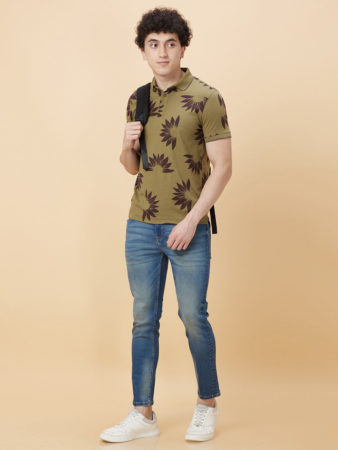 Being Human Floral Printed Polo Collar T-shirt