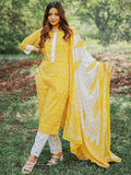 Libas Women Printed Regular Gotta Patti Pure Cotton Kurta with Trousers & With Dupatta