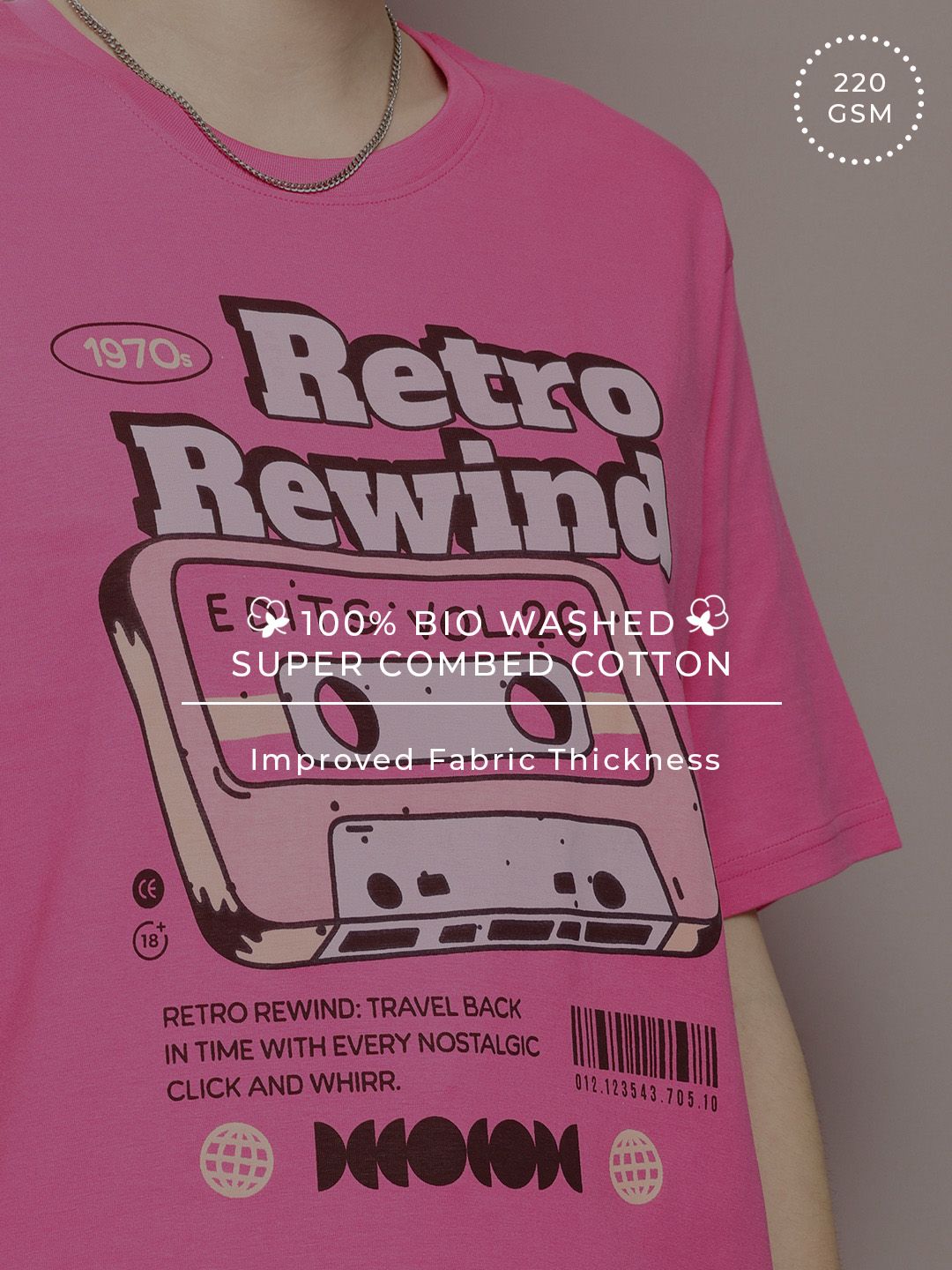 DILLINGER Graphic Printed Drop-Shoulder Sleeves Oversized Pure Cotton T-shirt