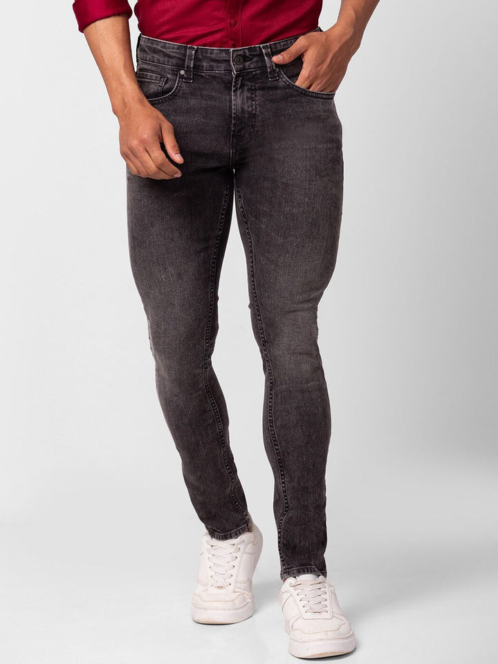 SPYKAR Men Slim Fit Low-Rise Heavy Fade Stretchable Cotton Jeans