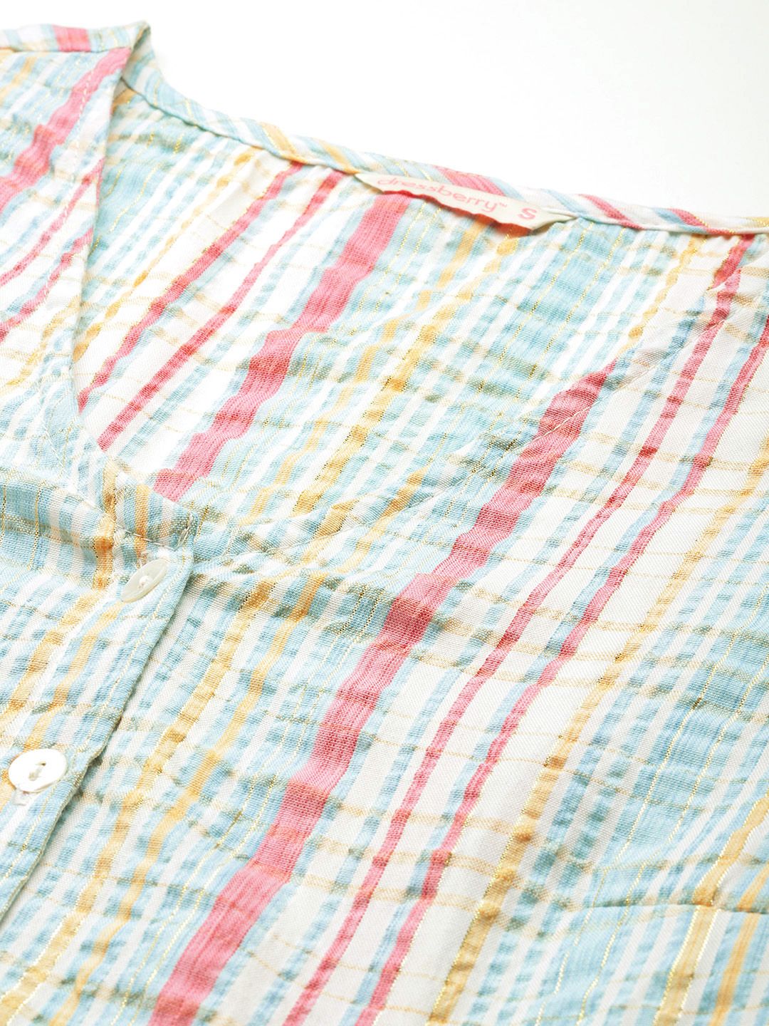 DressBerry Striped A-Line Midi Dress