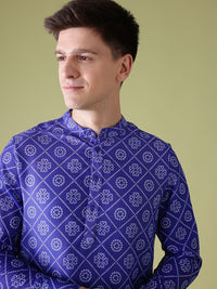 Anouk Mandarin Collar Bandhani Printed Kurta