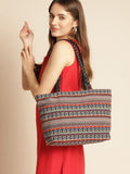 Anouk Geometric Self Design Structured Shoulder Bag