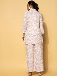 Libas Floral Printed Coat With Palazzo Co-Ords