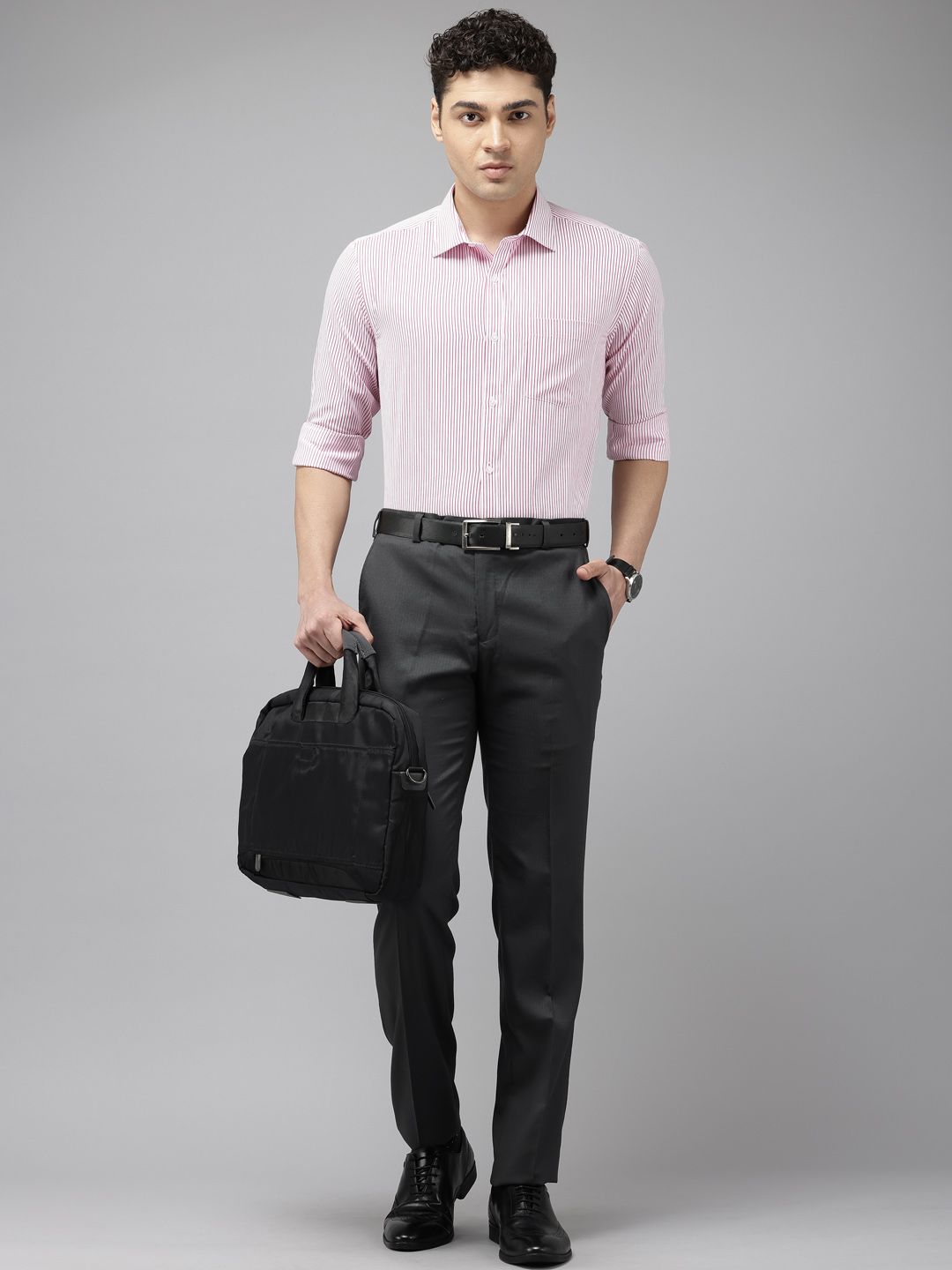 Park Avenue Slim Fit Opaque Striped Formal Shirt