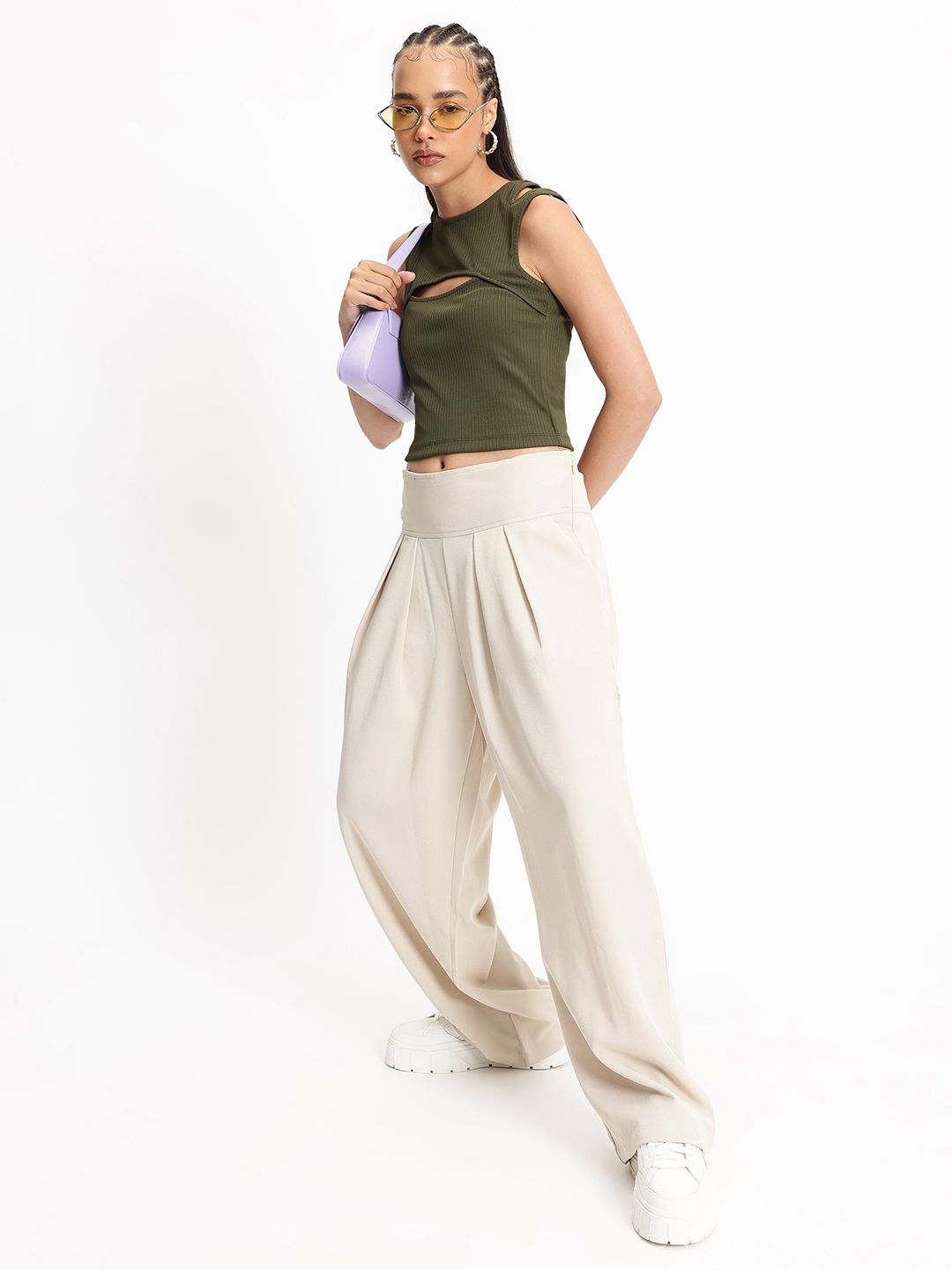 DressBerry Cutout Contour Ribbed Top