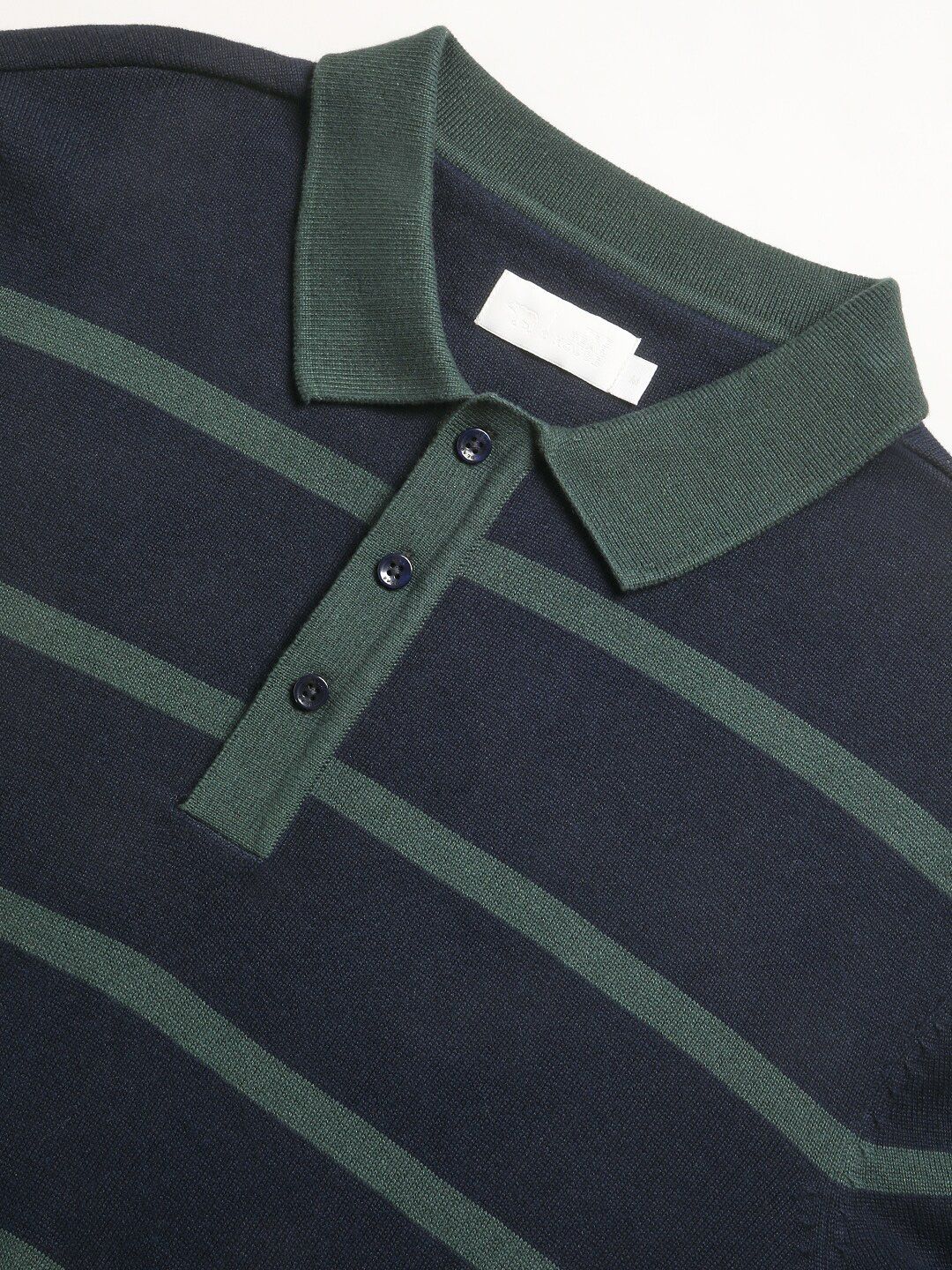 THE BEAR HOUSE Striped Polo Collar Pure Cotton T-shirt