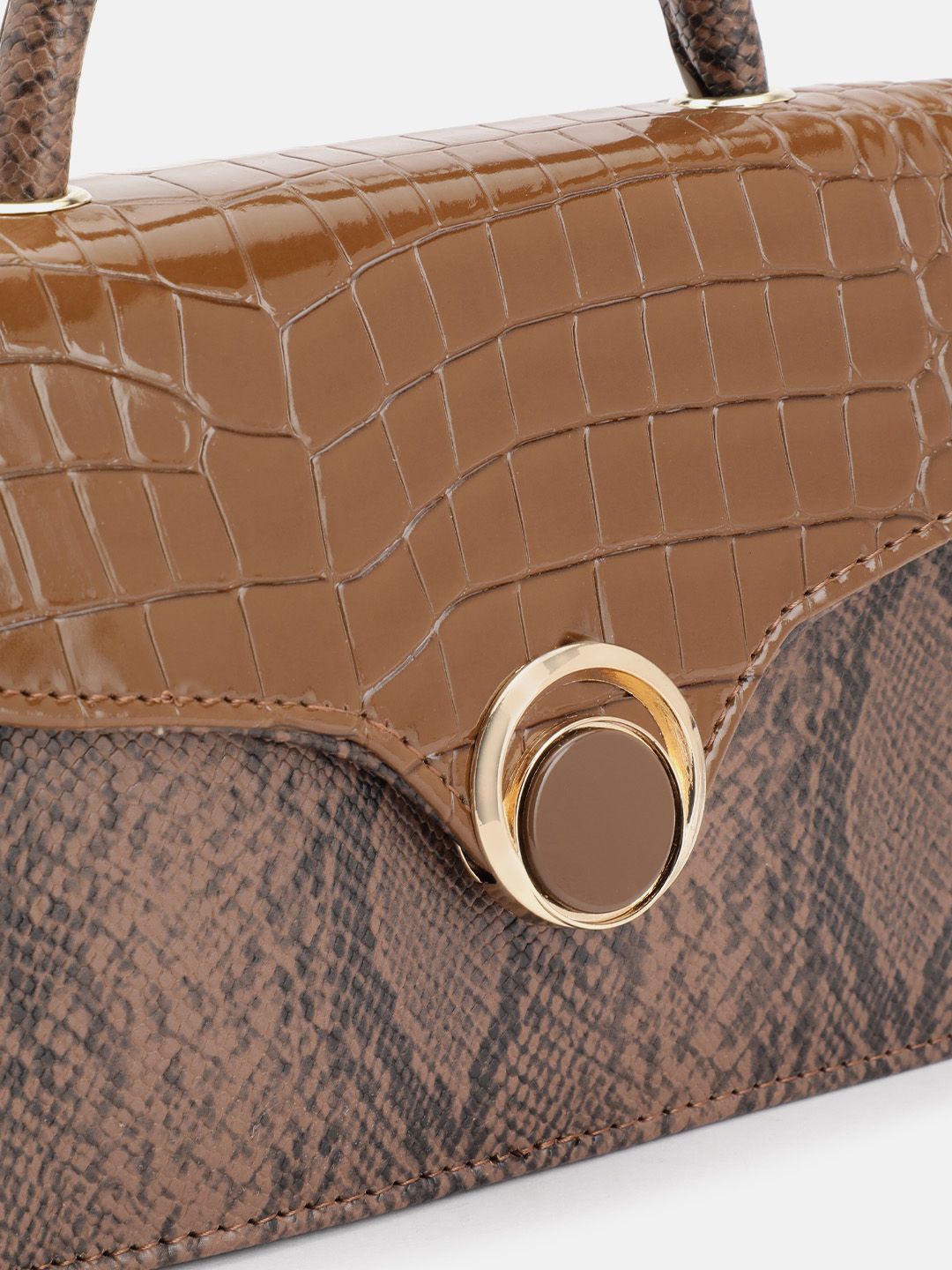 DressBerry Snake Skin Textured Satchel