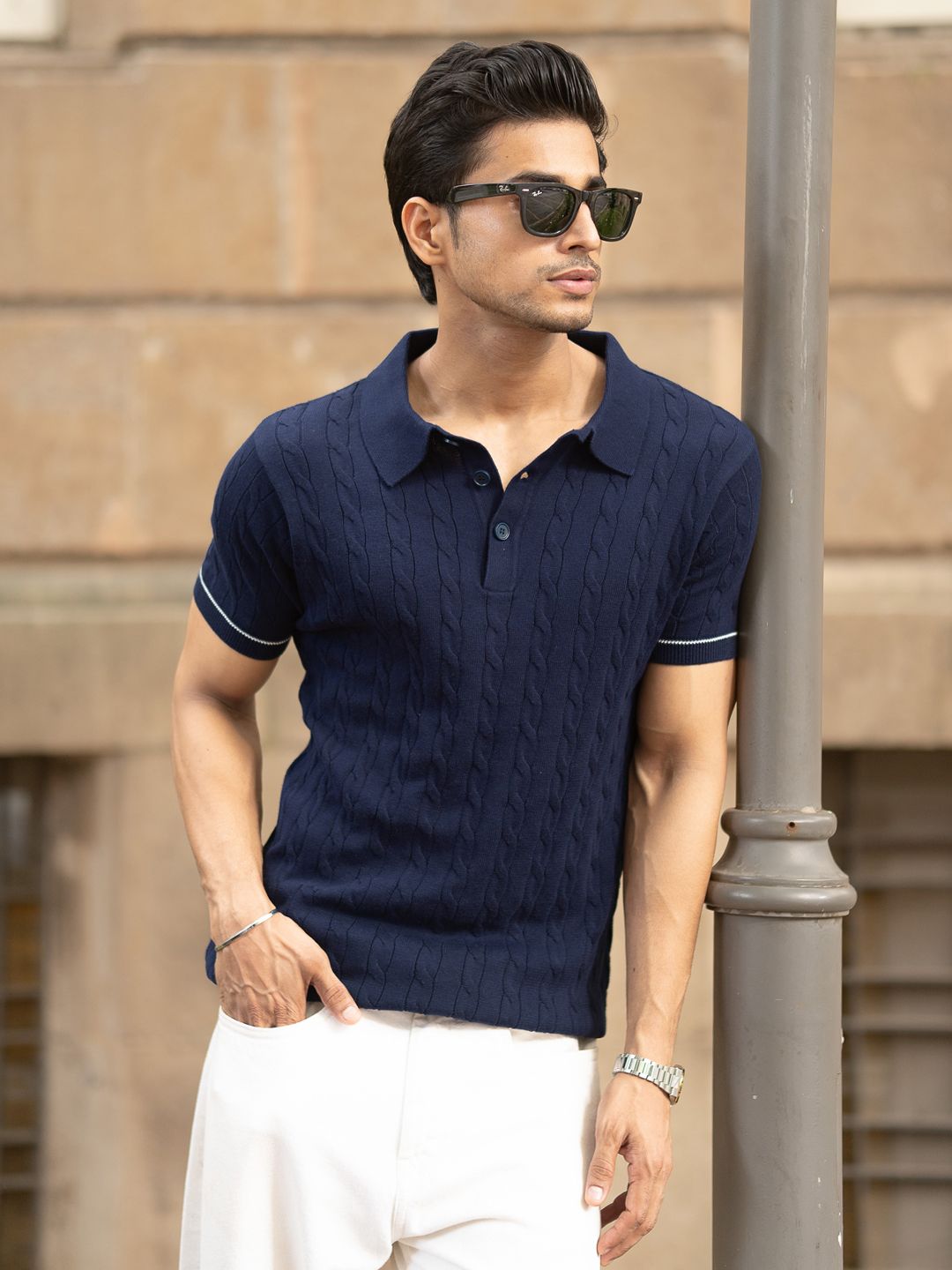 Powerlook SS25 Knitted Polo Collar Pure Cotton T-Shirt