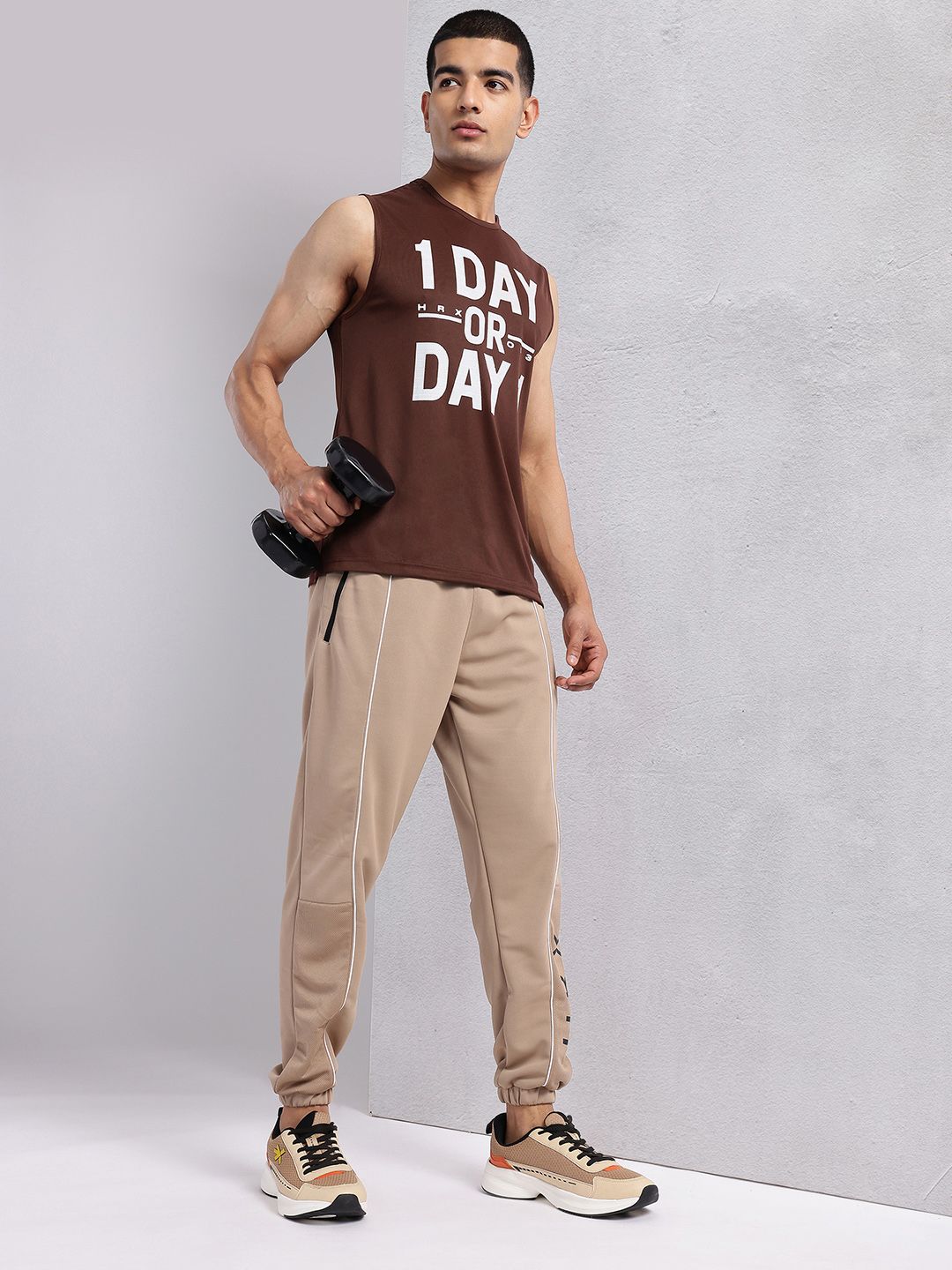 HRX by Hrithik Roshan Sleeveless Typography Printed Rapid-Dry Training T-shirt