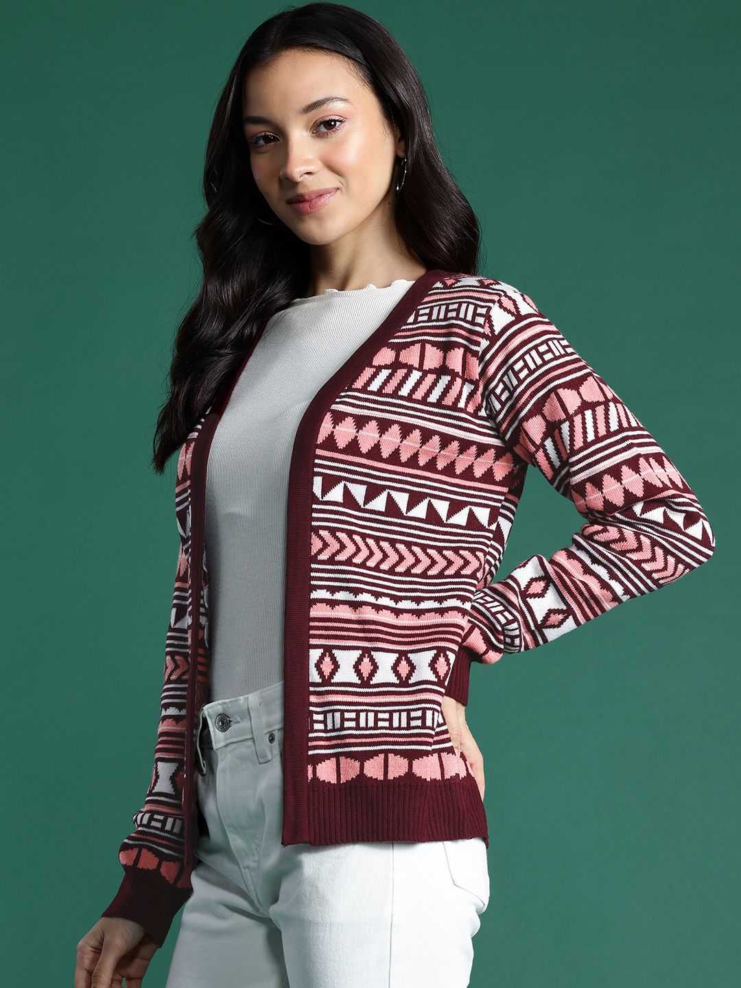 DressBerry Self Designed Front Open Sweater