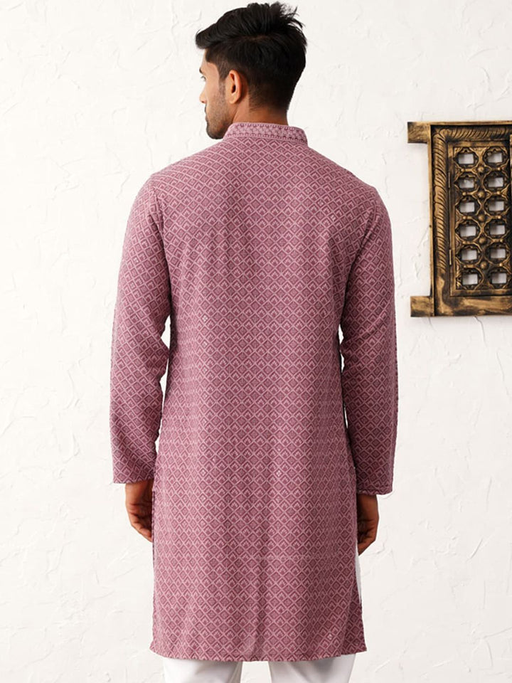 Jompers Ethnic Motifs Embroidered Sequinned Mandarin Collar Straight Kurta