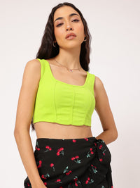 DressBerry Y2K Party Dip Hem Crop Top