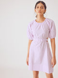 The Label Life Puff Sleeves Cut-Out Detail Dress