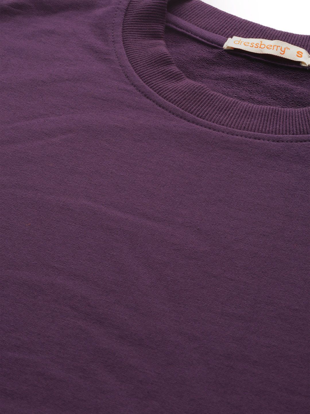 DressBerry Women Purple Solid Sweatshirt