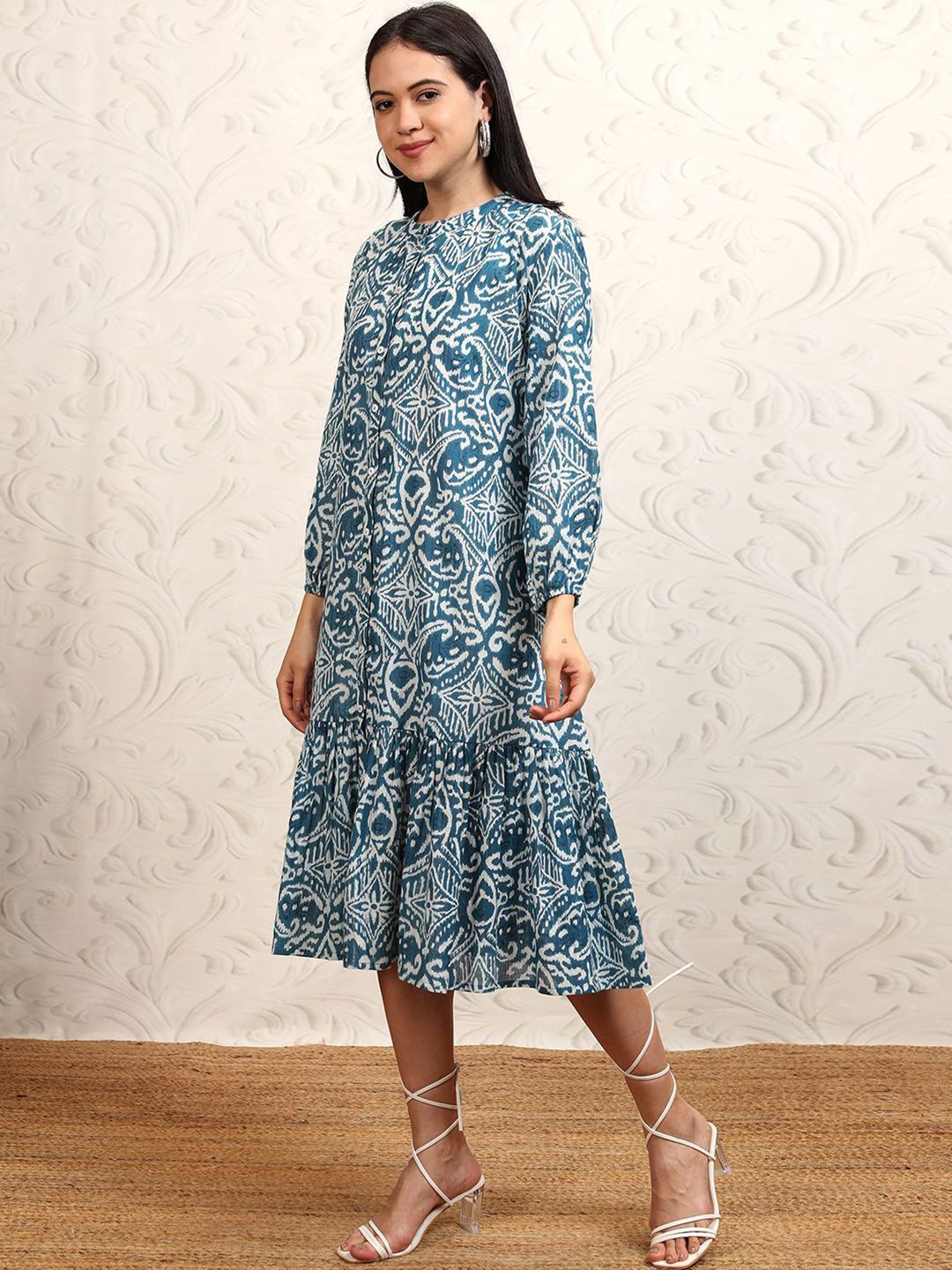 Vishudh Tropical Print A-Line Dress