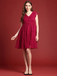 all about you Self Design A-Line Dress