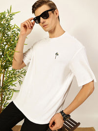 Thomas Scott Men's Solid Round Neck Oversized Casual T-shirt