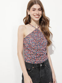 DressBerry Fondness Of Florals Halter Hotie Smocked Top