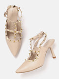 Lino Perros Party Metallic Studded Slim Heeled Pumps