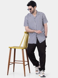 VASTRADO Pure Cotton Classic Gingham Checked Drop-Shoulder Sleeves Oversized Casual Shirt