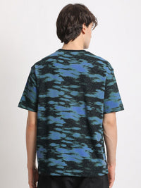 THE BEAR HOUSE Camouflage Printed Drop-Shoulder Sleeves Cotton T-shirt