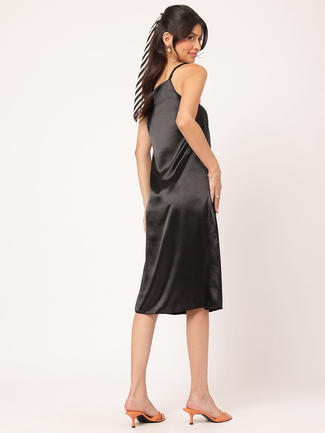 DressBerry Satin Luxe Slip Midi Dress