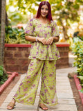 Libas Plus Size Floral Embroidered Straight Kurta With Palazzo & Dupatta