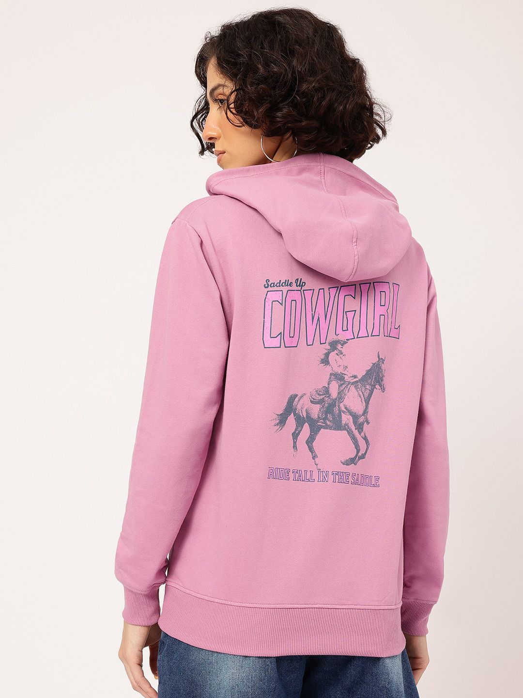 DressBerry Printed Drop-Shoulder Hooded Sweatshirt