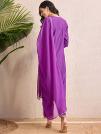 Indo Era Women Ethnic Motifs Yoke Design Regular Liva Kurta with Trousers & With Dupatta