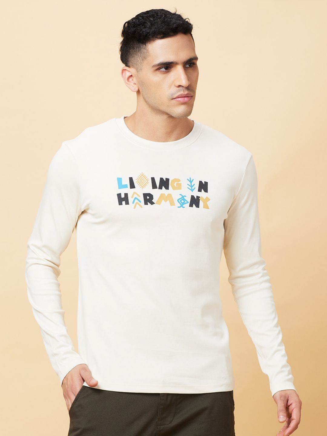 Being Human Men Typography Printed Applique T-shirt