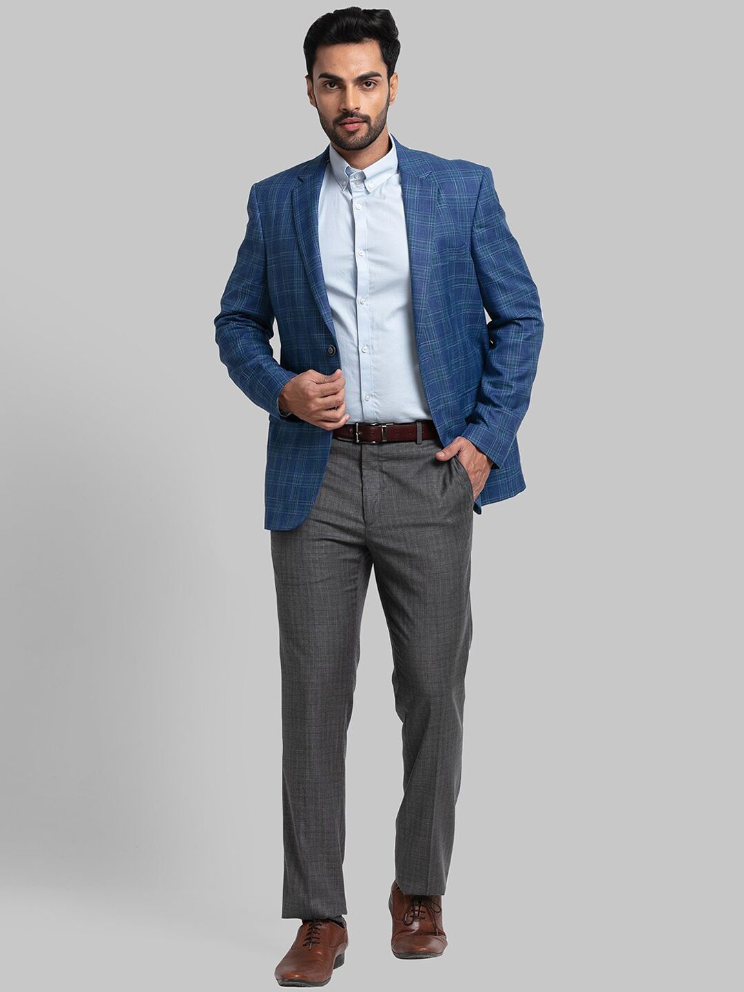 Raymond Men Checked Single Breasted Blazers