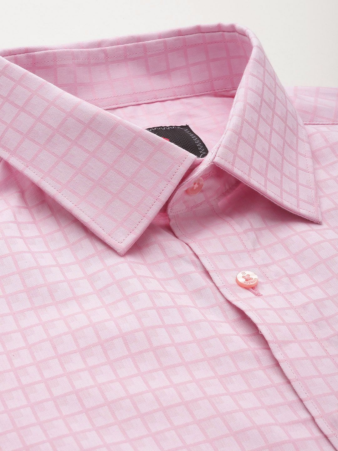 Raymond Pure Cotton Slim Fit Self-Checked Formal Shirt