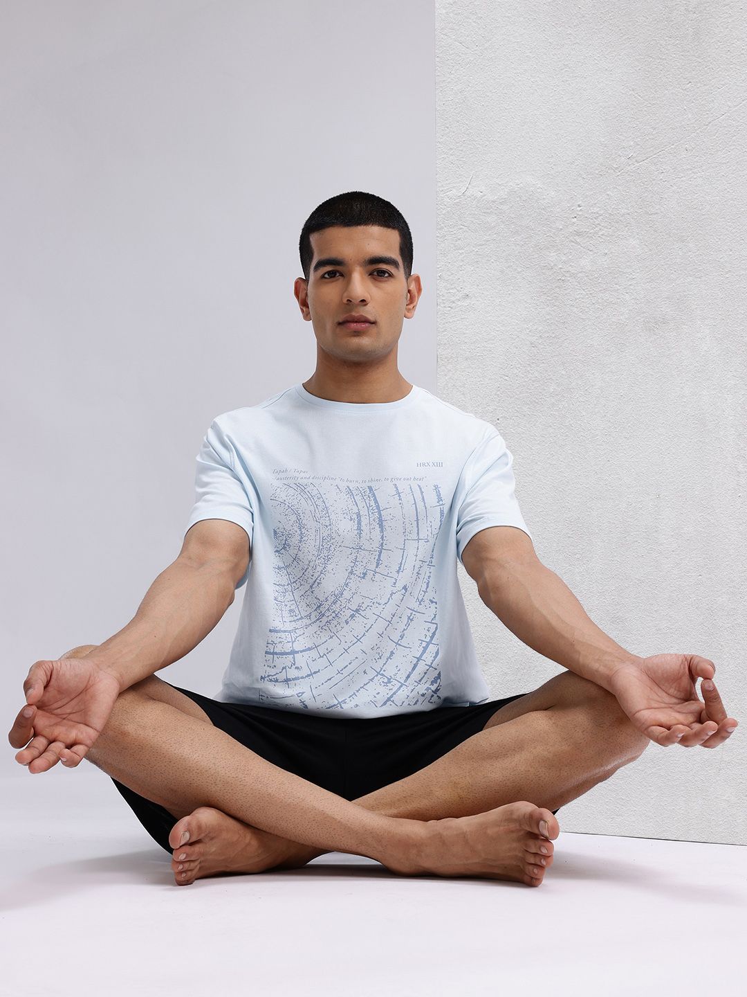HRX by Hrithik Roshan Printed Pure Cotton Yoga T-shirt