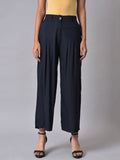 W Women Navy Palazzo Trousers