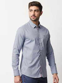 Thomas Scott Men Pure Cotton Blue Relaxed Micro Checks Checked Casual  Shirt