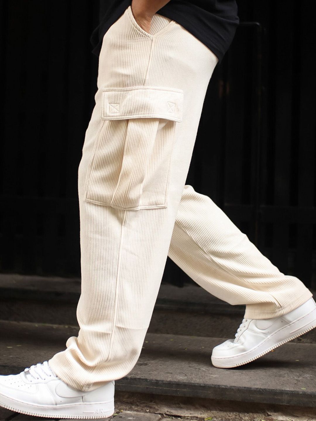 Powerlook Men Side Pocket Baggy Fit Cotton Track Pant