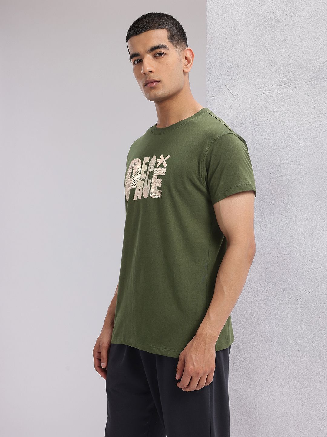 HRX by Hrithik Roshan Pure Cotton Printed Yoga T-shirt