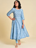 W Geometric Printed Sequins Anarkali Kurta